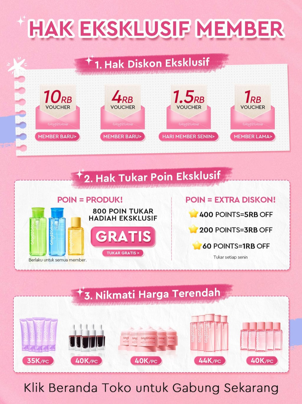 [Isi Besar Hemat]Glad2Glow Moisturizer Series100G Water Gel Niacinamide Brightening Retinol CentellaMencerahkan Pemutih Kulit Pelembab Bercahaya Krim Siang dan Malam Perawatan Kulit Ekstrak Delima Asam Lemak Asam Delima Wajah G2glow official store