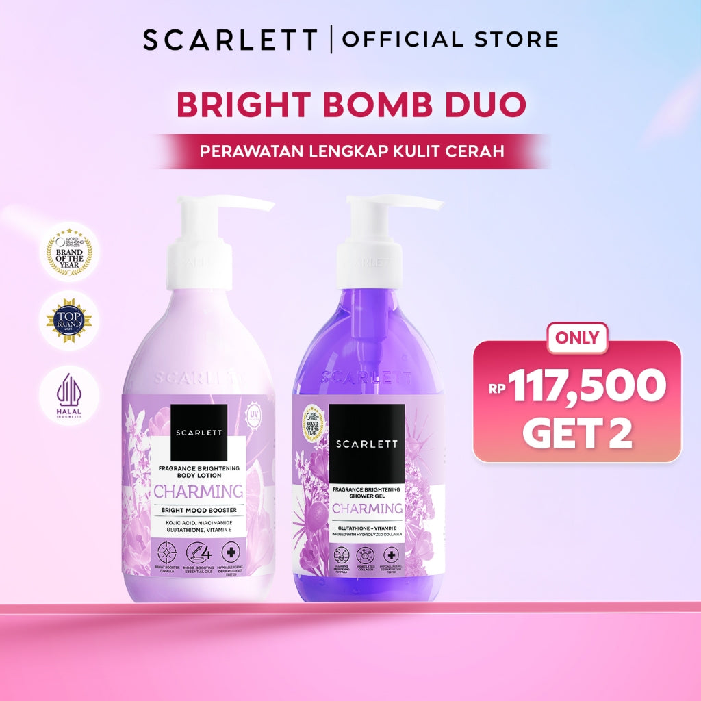 Scarlett Whitening Bundle Extra Cerah - Fragrance Brightening Body Lotion Bright Mood Booster