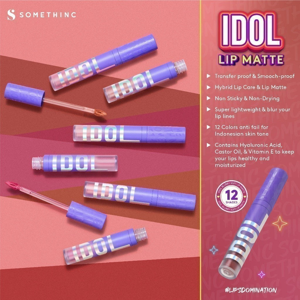 [WAREHOUSE SALE] SOMETHINC Lip & Eye Makeup (Idol Blurry Soft Lip Matte, The Nobles Eyeshadow Palette, Tipsy Lash Lift Lengthening Mascara, Hangover Voluminous Fiber Lash Smudgeproof Mascara, Multitask Water Gloss, BROW EMBLEM Brow Gel Waterproof)