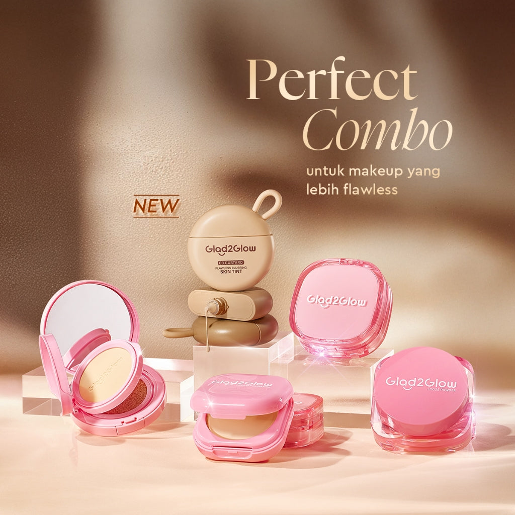 [NEW LAUNCH] Glad2Glow FLAWLESS BLURRING SKIN TINT 30G+ BRIGHTENING LIP SERUM 7g Mencerahkan Melembabkan 3in1 liptint  Foundation Bedak padat Make up Lightweight Coverage Long-lasting 12-Hour Soft-Focus Flawless Skin oil-control g2glow official store
