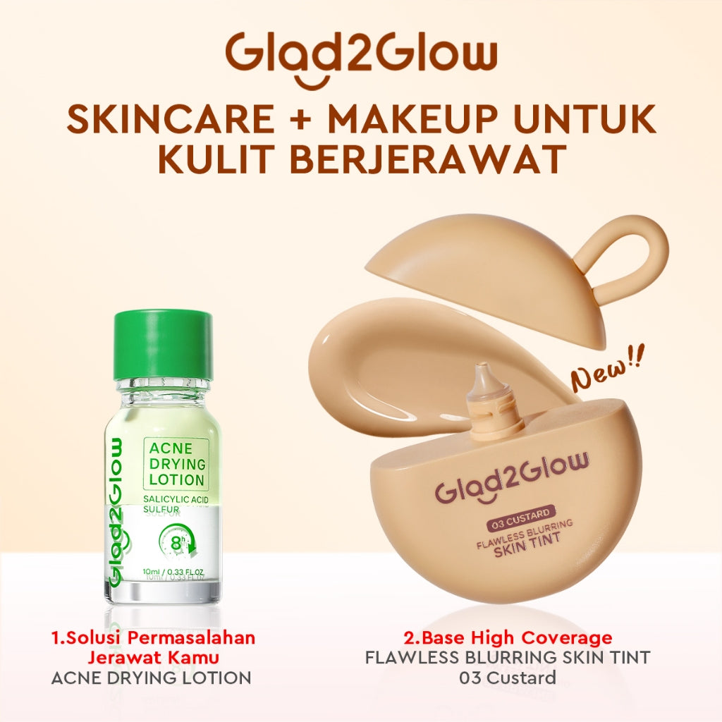 GLAD2GLOW Acne Drying Lotion Mengeringkan Jerawat 8 Jam Dengan Sulfur BHA & Bahan Alami Instant Acne Care Acne Gel Patch Spot Jerawat Serum Moisturizer Acne Skincare Wajah face wash facial Salicylic Acid Niacinamide g2glow official store