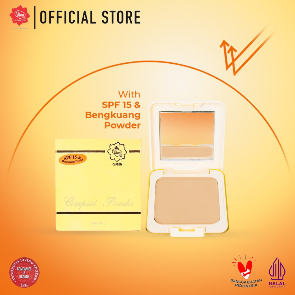 Viva Queen Compact Powder with SPF 15 (BRIGHTENING & GLOWING) - NATURAL