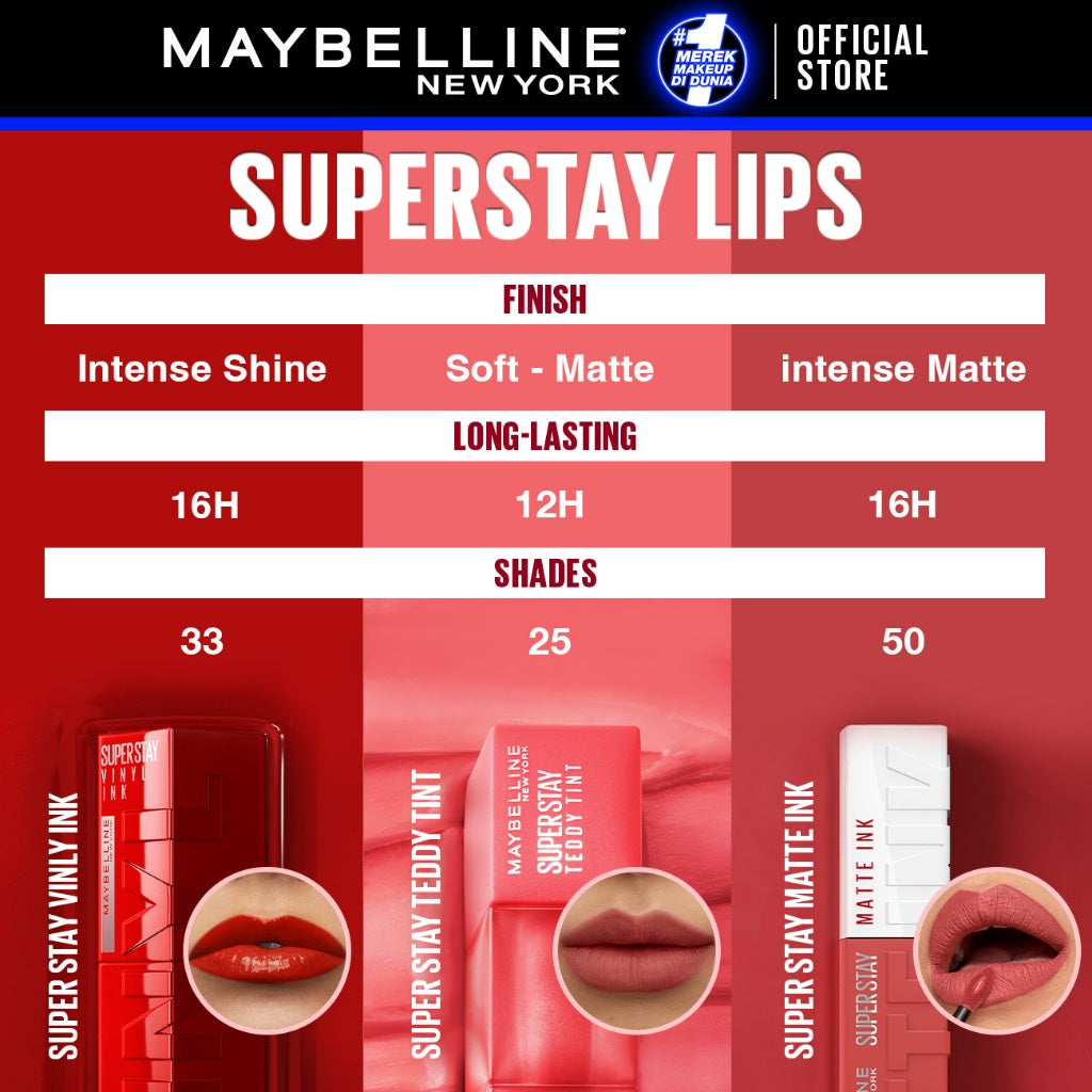 [4 NEW SHADES MILK TEA LIMITED EDITION] MAYBELLINE OFFICIAL Superstay Vinyl Ink 4.2 ml - Shiny Pigmented Liquid Lipstik Lipstick Make Up Lipcream Longlasting Waterproof Tahan Lama 16 Jam Lipstik Lipgloss Lipbalm Liptint