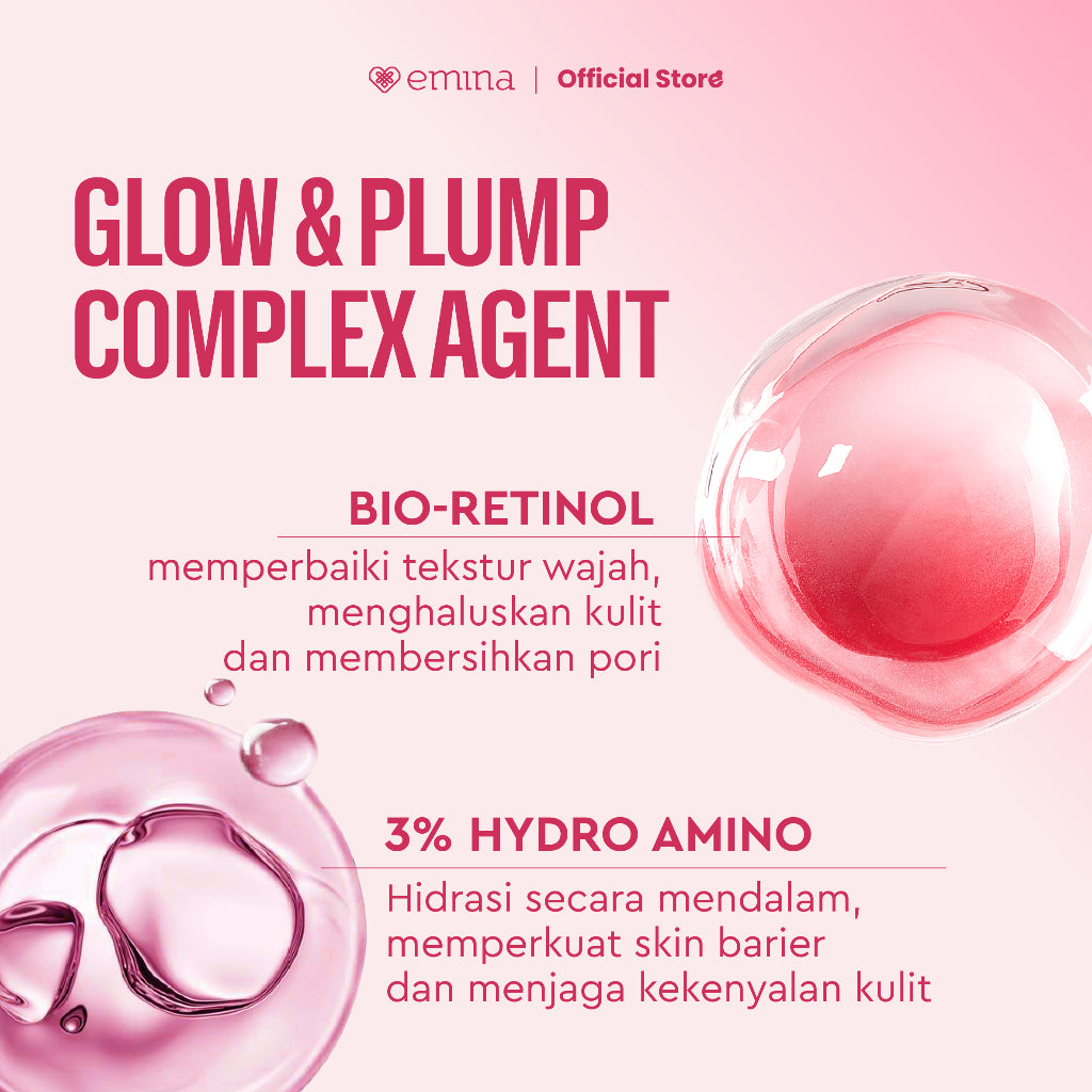 NEW! Emina Water Bio-Retinol Gel Moisturizer 30g - Moisturizer Anti Penuaan, Memperbaiki Tekstur Kulit, Menghaluskan kulit, Menyamarkan Pori-Pori Wajah, Mencerahkan Kulit, dan Merawat kulit berjerawat, Pelembab Seringan Air, Bio-retinol & 3% Hydra Amino