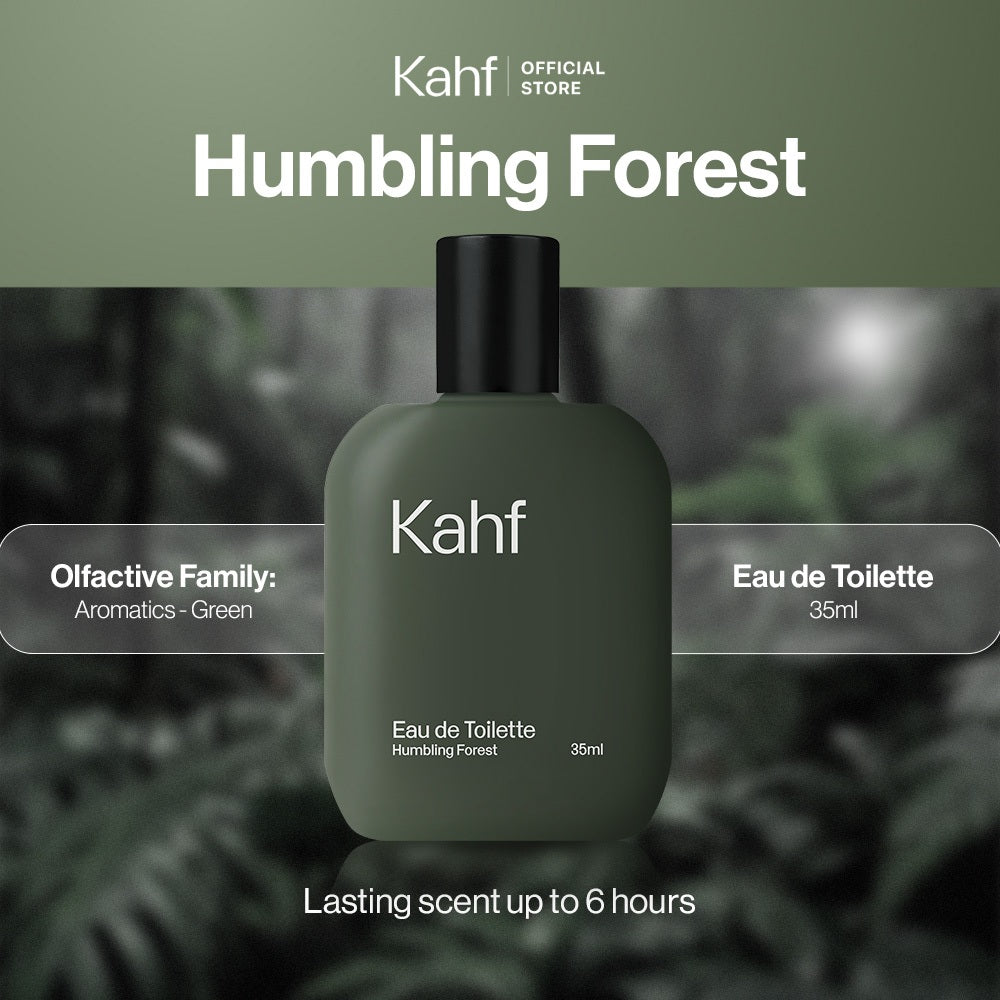 NEW LAUNCH EDP! Kahf Humbling Forest Parfum Series (Eau de Parfum 100 ml + Eau de Toilette 35 ml) - Fragrance EDP EDT Cedarwood, Oakmoss & Amber - Parfum Maskulin Pria Lokal Wangi Tahan Lama Woody Amber & Percaya Diri Seharian