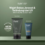 [KAHF BUNDLE 2IN1 PAKET PERAWATAN WAJAH : BEBAS JERAWAT & TERLINDUNGI UV] Paket Face Care Expert Complete Kit (Face Wash + Sunscreen Moisturizer) - Suitable for Daily Use
