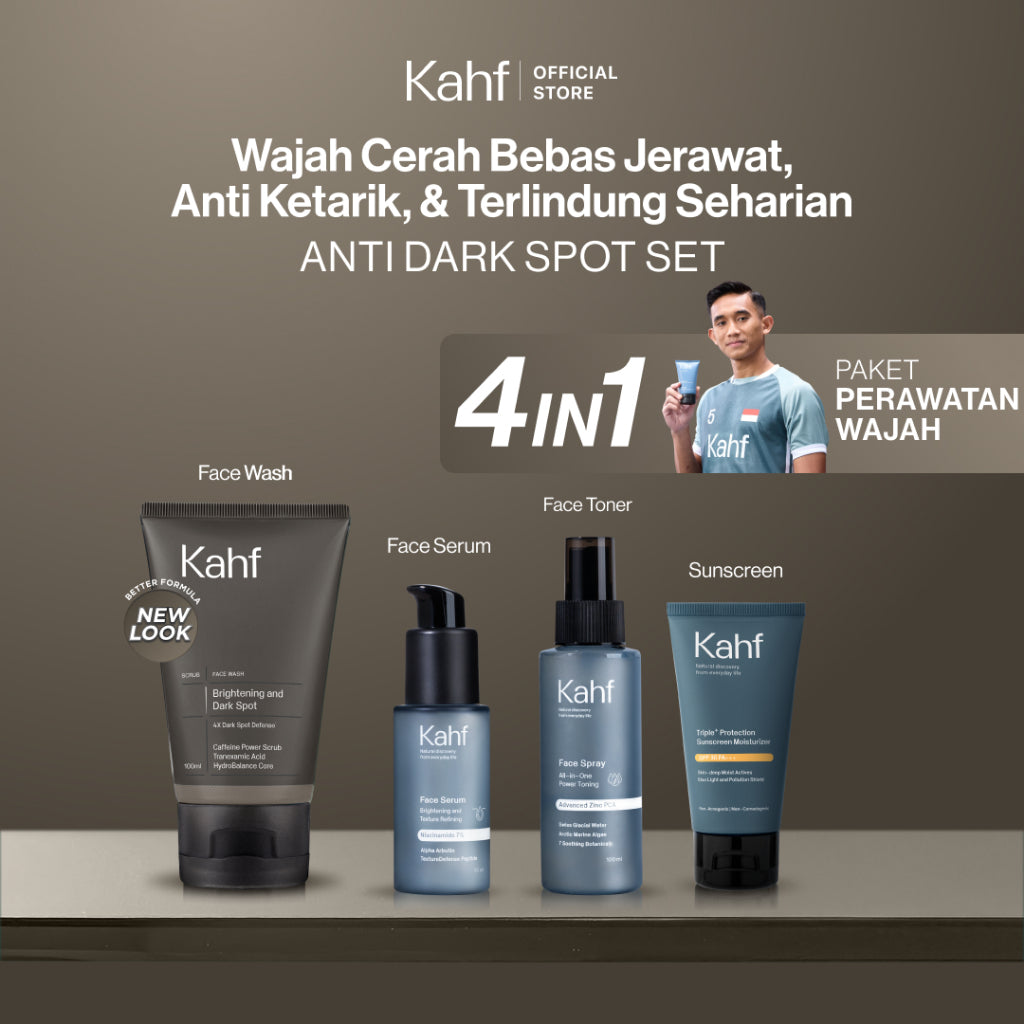 [SPECIAL 11.11 : KAHF BUNDLE 4IN1 PAKET PERAWATAN WAJAH] Paket Face Care Expert Complete Kit (Face Wash + Toner + Serum + Sunscreen Moisturizer) - Wajah Bebas Jerawat, Anti Ketarik, Lembab, & Terlindungi Seharian - Suitable for Daily Use