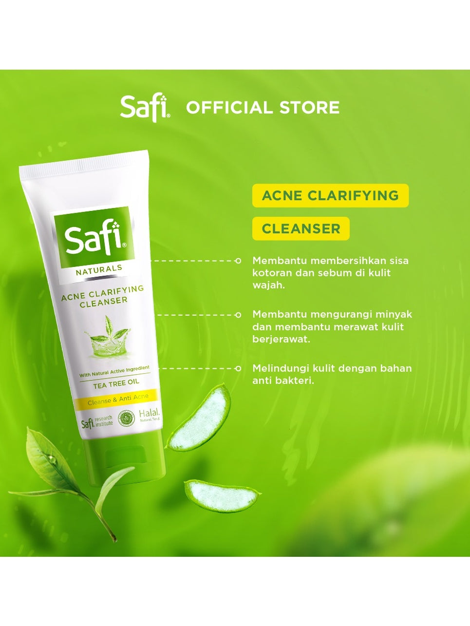 Safi Naturals Clarifying Cleanser Tea Tree Oil 50gr - Foam Cleanser