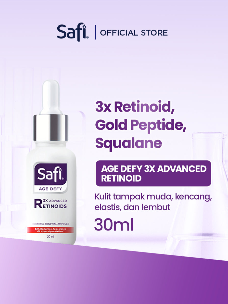 Safi Age Defy 3X Advanced Retinoid - Youthful Renewal Ampoule 20ml - Serum Wajah untuk Kulit Glowing | Better Than Retinol