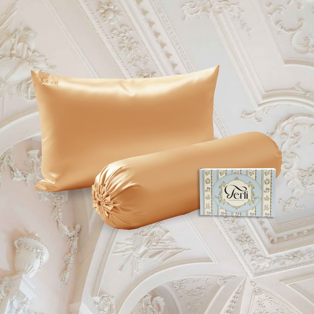 BUNDLE Sarung Bantal dan Guling Set PREMIUM Satin Silk Beauty Boost Pillowcase dan Bolster Case