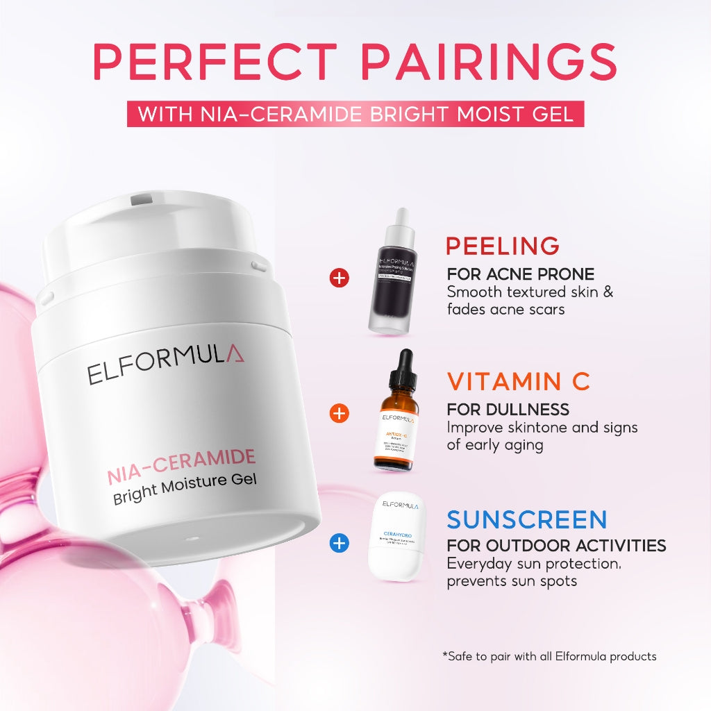 ELFORMULA Nia-Ceramide Bright Moisture Gel Moisturizer Calming Pelembab Wajah Pelembab Wajah Kulit Cerah Skin Barrier