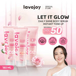 [Tone Up 00-01-02] Lavojoy Let It Glow Daily Shine Body Serum Instant Tone Up Delicate Rose with SPF 50PA++++ | Body Serum untuk Perlindungan Sinar UV | Mencerahkan Seketika & Melembapkan Kulit dengan 3% Niacinamide + Australian Super VC + Ceramide