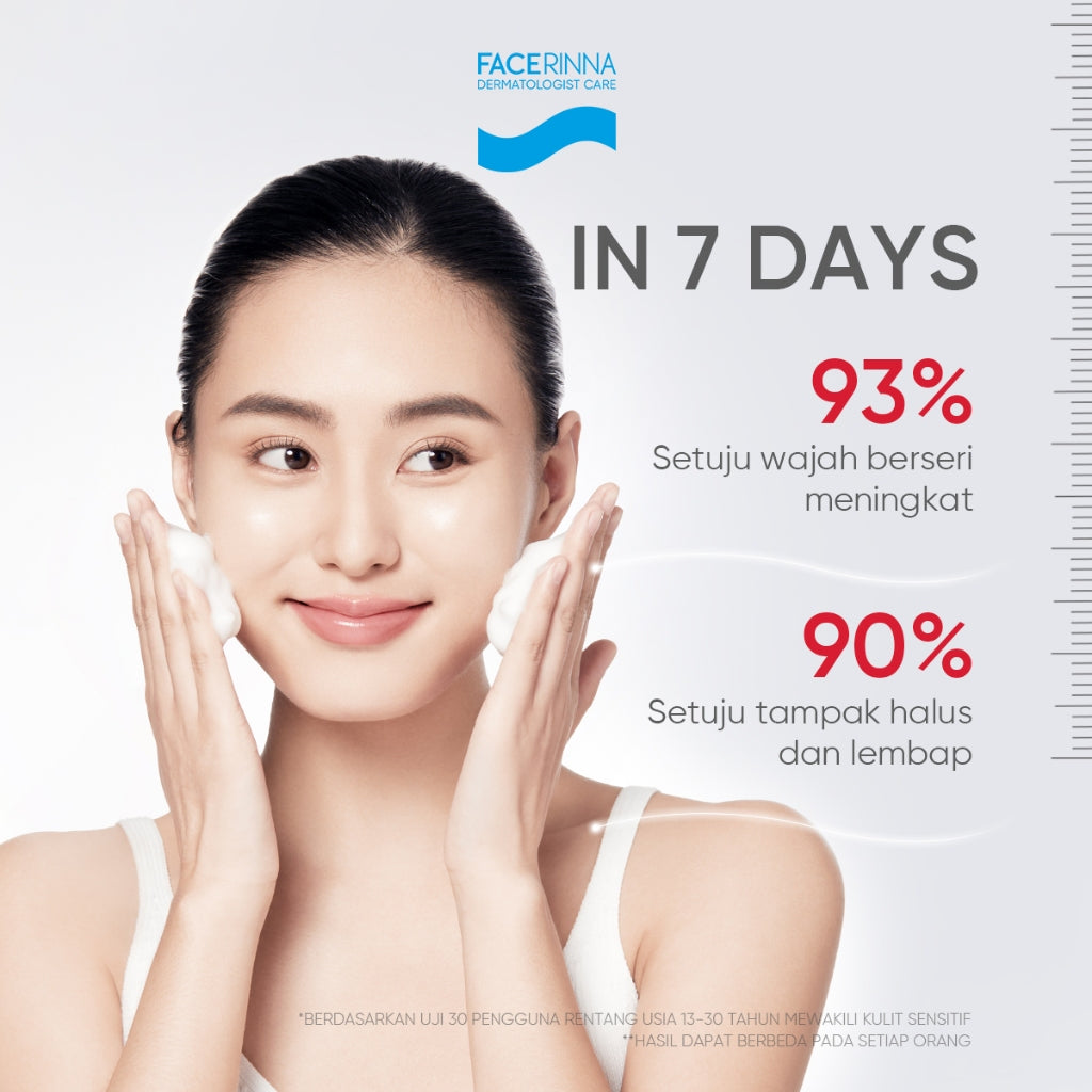 FACERINNA 2% Niacinamide Power Bright Cleanser 70ml / 120ml | Sabun Cuci Muka Mencerahkan Wajah Melembabkan kelembaban | Sabun Muka Pembersih Wajah Facial Wash Brightening Skincare Face Wash Glowing, Anti-Acne, Exfoliating | Gentle Amino Formula