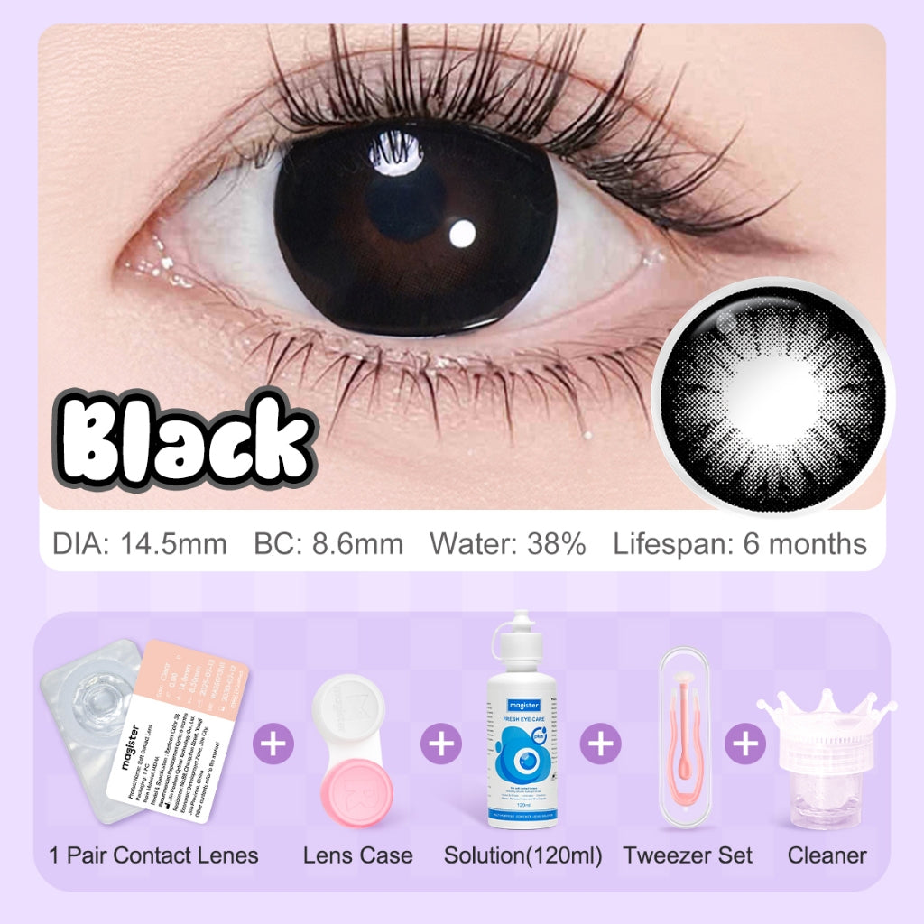 [Mata Besar Yang Polos]Magister Softlens 14.50MM Minus (0.00 s/d -6.00) Sepasang Softlens free Air softlens Stick Kit dan Lens cleaner