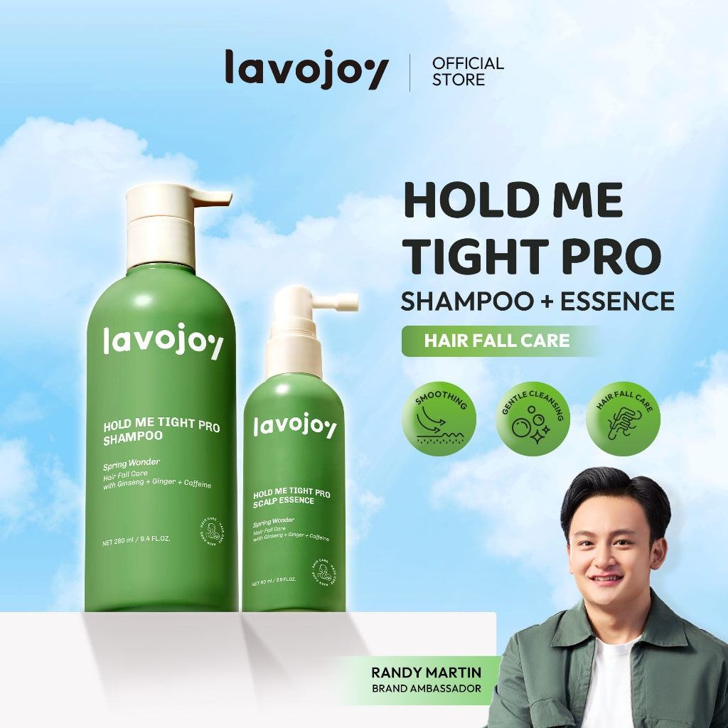 [BUNDLE] Lavojoy Hold Me Tight Pro Shampoo + Scalp Essence Spring Wonder 2in1 Bundle Set | Perawatan Rambut Rontok | Hair Essence | Memperkuat Akar Rambut | Perawatan Rambut Rontok Essence | Hair Tonic | Essence Ginseng & Jahe