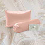 BUNDLE Sarung Bantal dan Guling Set PREMIUM Satin Silk Beauty Boost Pillowcase dan Bolster Case (Queen Size)