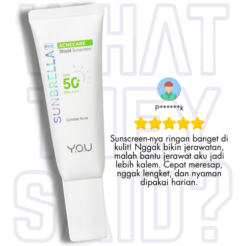 Y.O.U Sunbrella Triple UV Elixir | Daily Defense | Tone Up Elixir | Acne Shield | Airy Outdoor | 2% Sunscreen | Pro Acnecare | Gentlecare | Intensive Care | Ultra Airy Outdoor