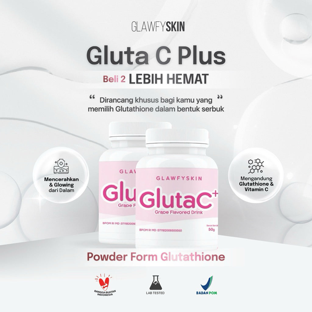 [ GLUTA 2 BOX ] Bundling isi 2 GLUTA C Powder Glutathione Glawfyskin | BPOM | Powder Gluta & Vitamin C