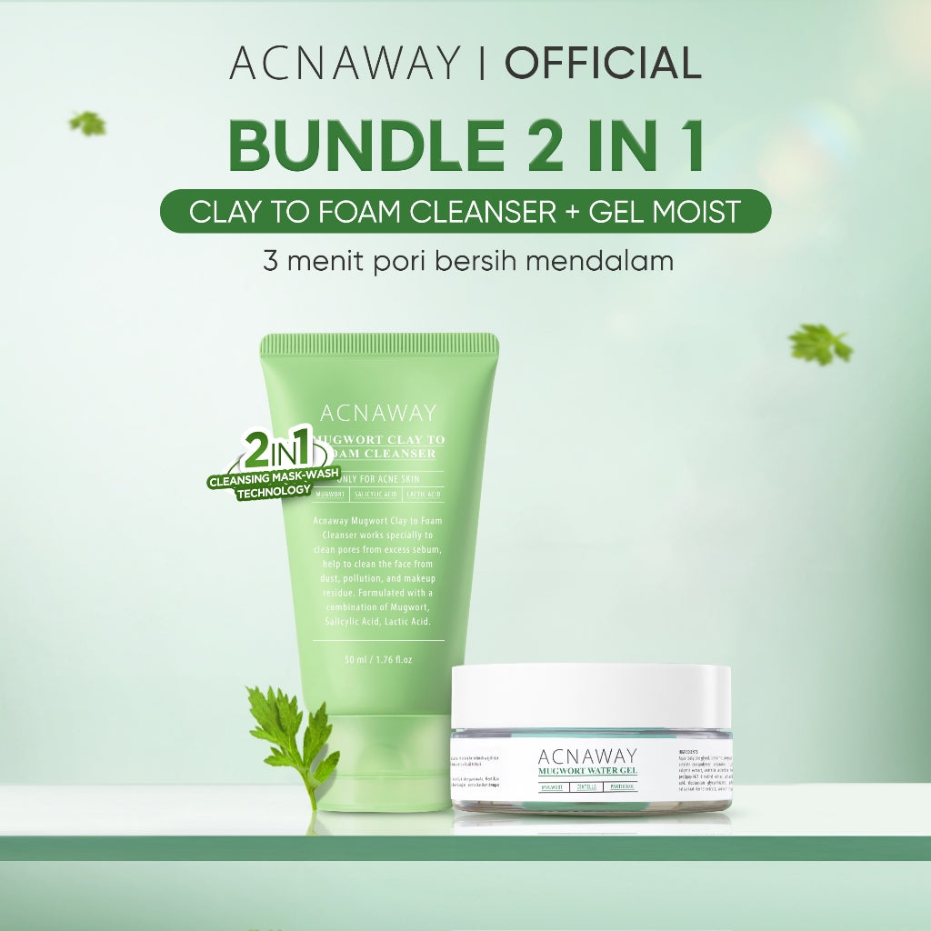 [NEW LAUNCH] ACNAWAY Mugwort Clay to Foam Cleanser 2-in-1 – Sabun Cuci Muka & Masker Wajah Anti Jerawat | Bersihkan Komedo, Mengurangi Minyak, Menenangkan Kulit Sensitif
