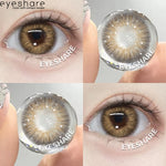 Eyeshare Softlens Minus(0.00~-10.00) 14.5mm Gray Brown Minus Softlen Diamond Big Eyes