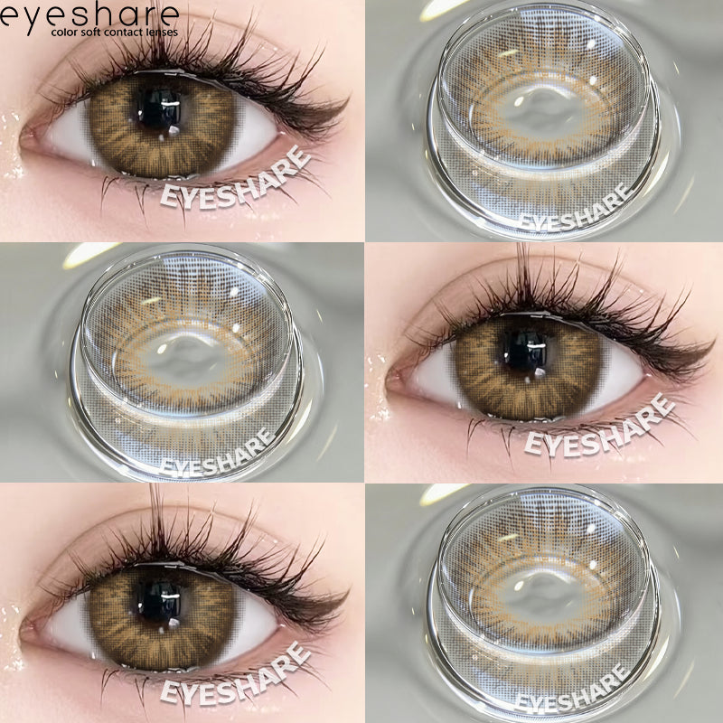 Eyeshare Softlens 0.00~-8.00 Minus AURORA Brown 1Pasang Brown Softlen