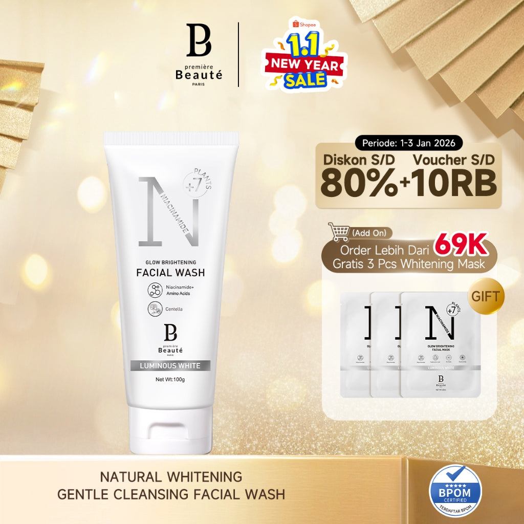 PREMIERE BEAUTE Facial Wash Niacinamide Centella  Luminous White Glow Brightening 100g Face Wash Amino acid Hyaluronic acid Blackhead Removal Calming Peeling Dark Spot cleanser