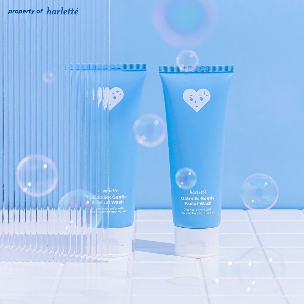 Harlette Oatmilk Gentle Facial Wash | Sensitive, Dry, Combination, Irritated Skin, Membersihkan & Mencerahkan, Rekomendasi
