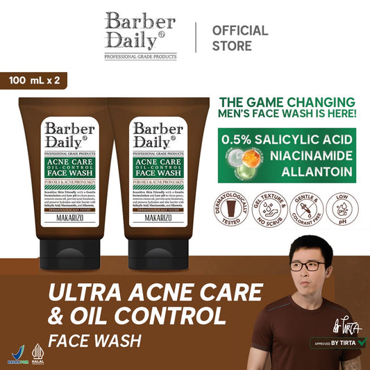 Dual Pack Ultimate Clenser Barber Daily Acne Care & Oil Control Face Wash 100mL x 2
