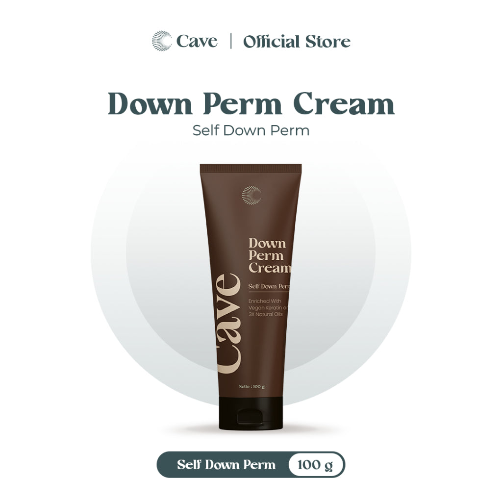 Cave Down Perm Cream 100 gr - Gel Down Penata dan Smooting untuk Styling Rambut Pria
