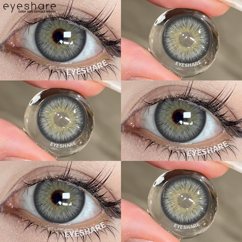 Eyeshare Softlens Big Eyes SAHARA Brown 1Pasang Lensa Kontak 14.5mm Gray Softlen