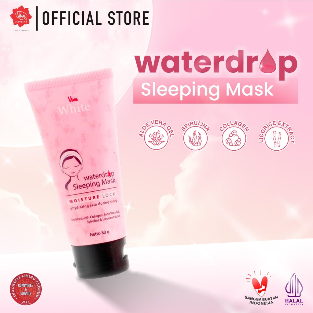Viva White Waterdrop Sleeping Mask with Collagen, Aloe Vera Gel, Extract Spirulina & Licorice - 80gr
