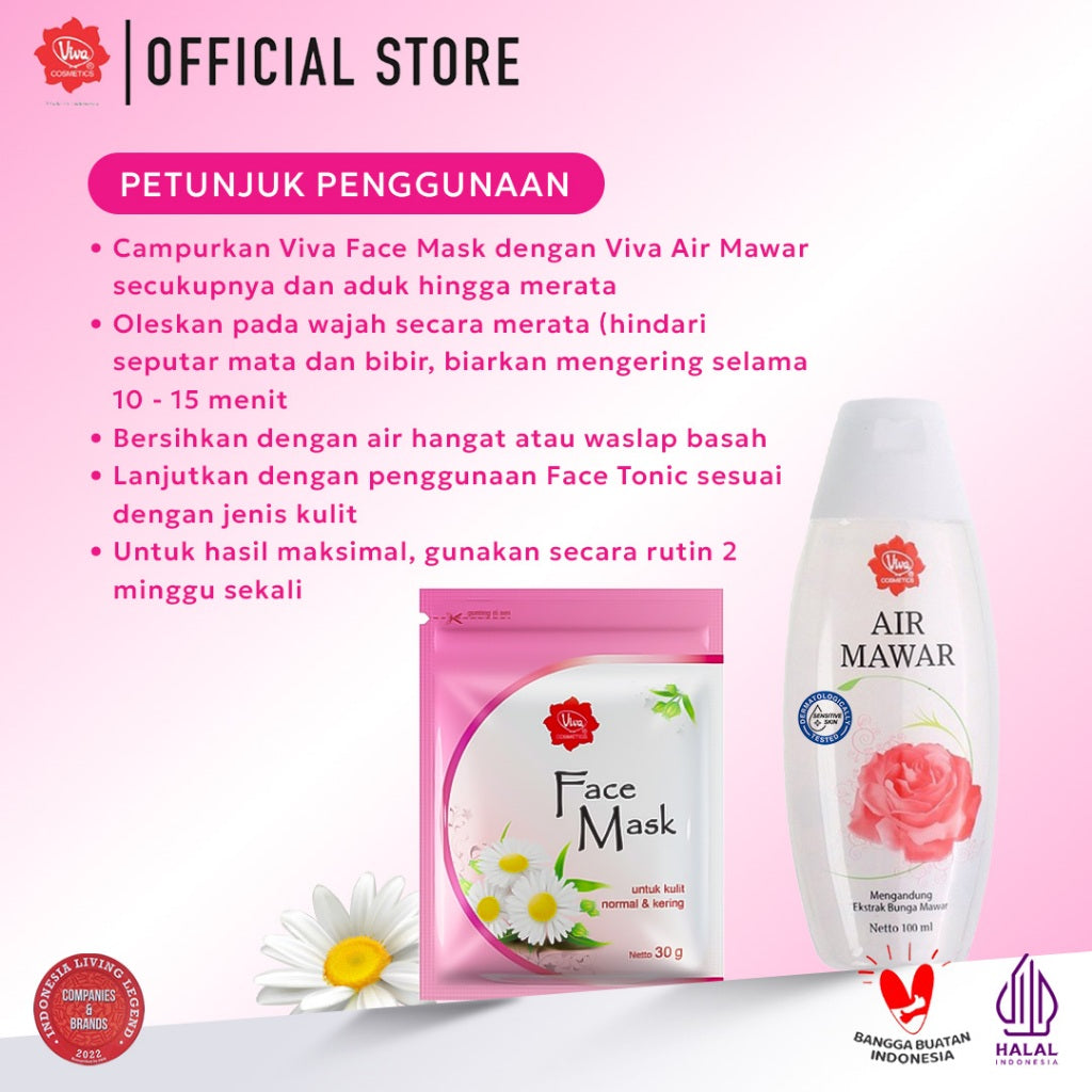 Viva Face Mask Untuk Kulit Normal dan Kering 30 gr