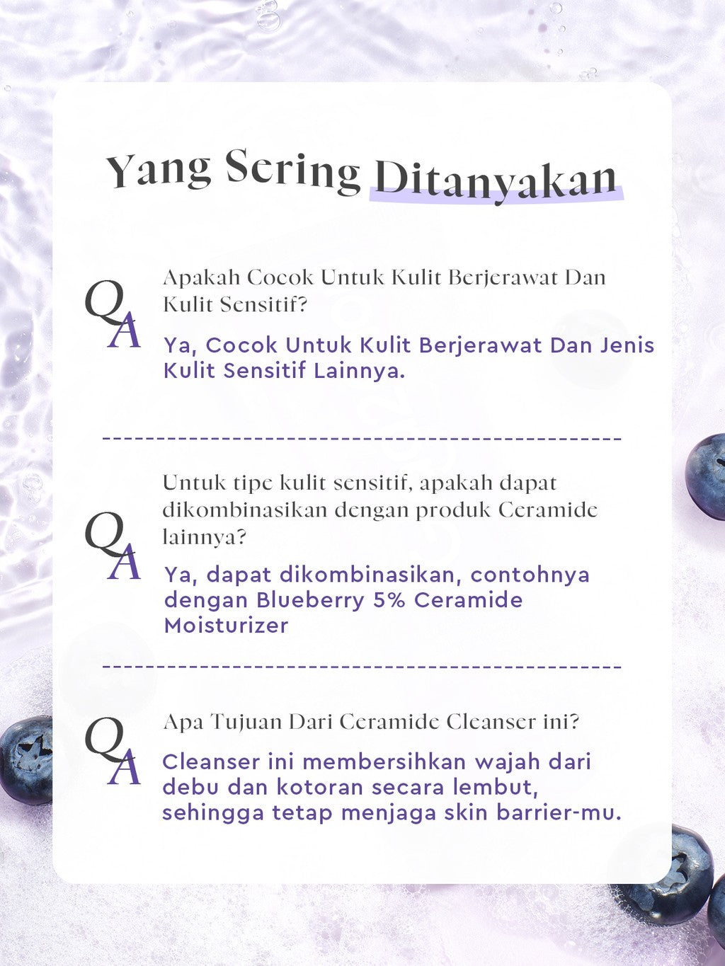 Glad2Glow Blueberry Ceramide Low pH Gel Cleanser facial wash skincare face wash sabun cuci muka cleansing balm exfoliating exfoliasi wajah sabun muka pembersih wajah Memperbaiki penghalang kulit tetap terhidrasi wajah G2G g2glow official store