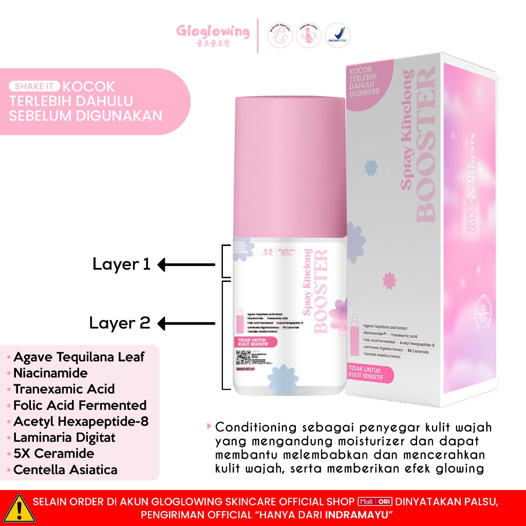 GLOGLOWING Spray Kinclong Booster / Facemist Powerhydra - 60mL