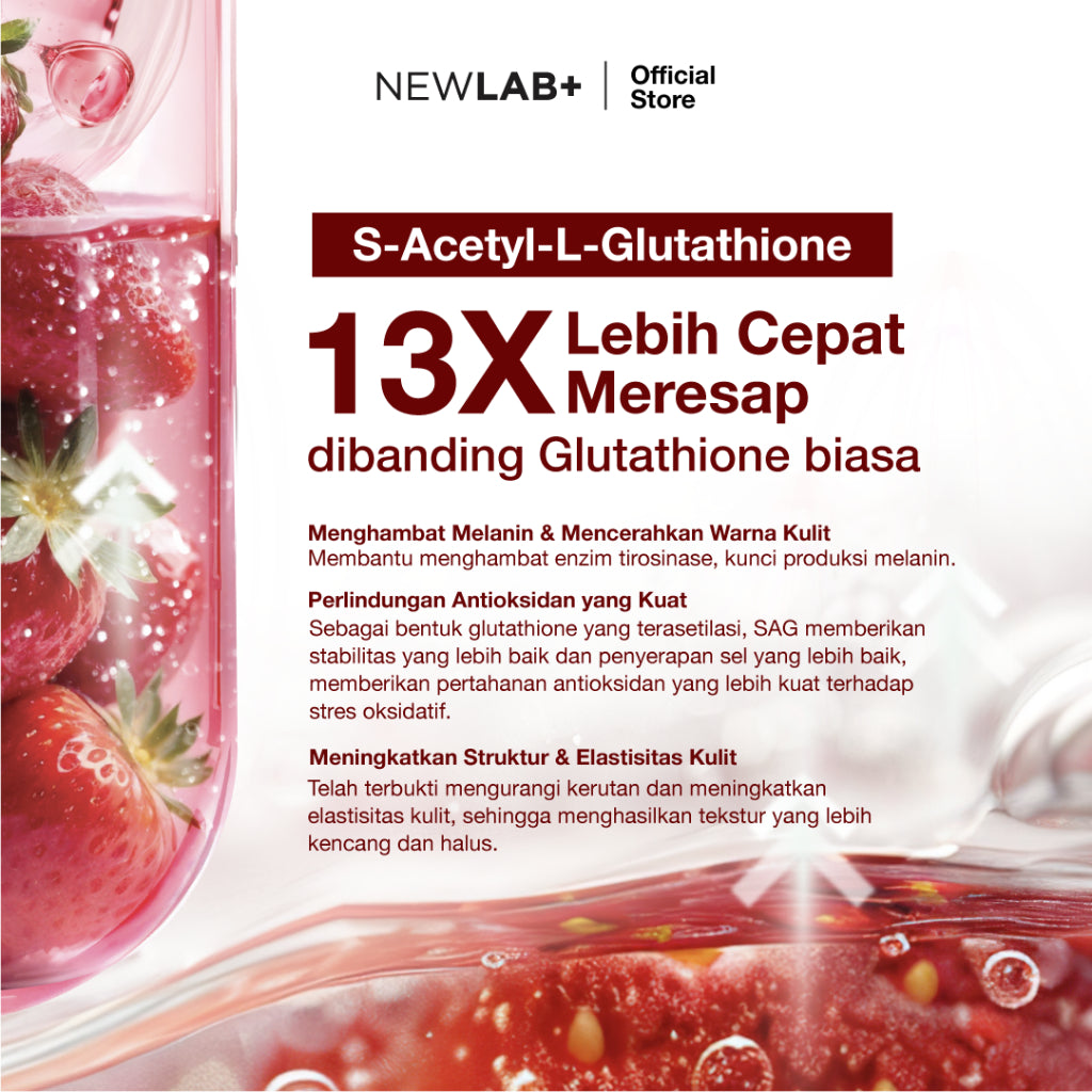 [New Launch] NEWLAB Brightlogy GlutaColl-5500 - PRO Mini   | Collagen Glutathione Drink | 13X Efektif Kulit Cerah & Sehat | S-Acetyl-L-Glutathione|Efektif Memutihkan|7 - 14 Sachet