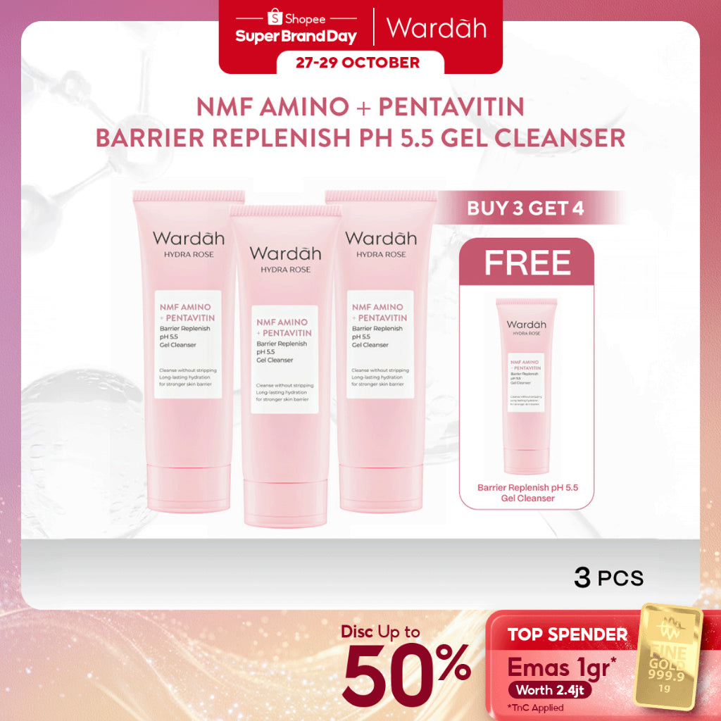Wardah 100rb-an Sabun Cuci Muka Setahun Gentle Facial Wash Low PH Series 100ml (NMF Amino Crystal Secret, NMF Amino Renew You, NMF Amino Hydra Rose, Cica Aloe - Sabun Cuci Muka Gentle Acid Gentle Expert - Skincare