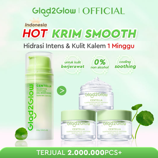 Glad2Glow Centella Water Gel Soothing Moisturizer Madeca Cream Berjerawat Acne Cica Pelembab Wajah 100g  Menenangkan kulit Mengurangi kemerahan Mengontrol minyak Mengobati kulit berjerawat Menjaga g2glow official store