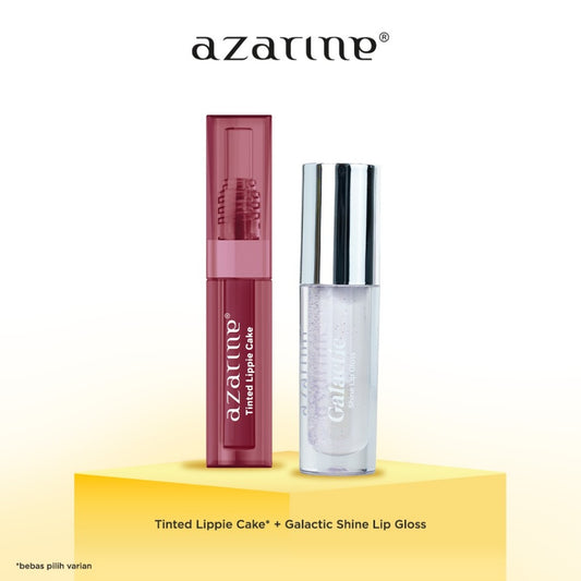 Azarine Glossy Tint Duo (Galactic Shine Lip Gloss + Tinted Lippie Cake)