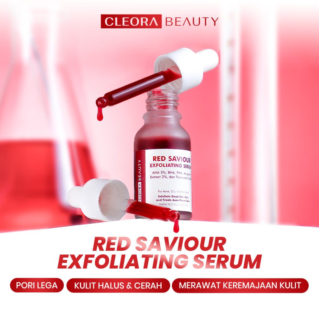 [HOT SALE] Cleora Beauty Peeling Solution Serum - Red Saviour AHA BHA PHA Eksfoliasi Wajah Berminyak Kusam Mencerahkan Skincare Acne Dan Komedo Dark Spot Brightening Mengangkat Sel Kulit Mati Scincare Mugwort Exfoliasi Perawatan Kulit Pria dan Wanita BPOM