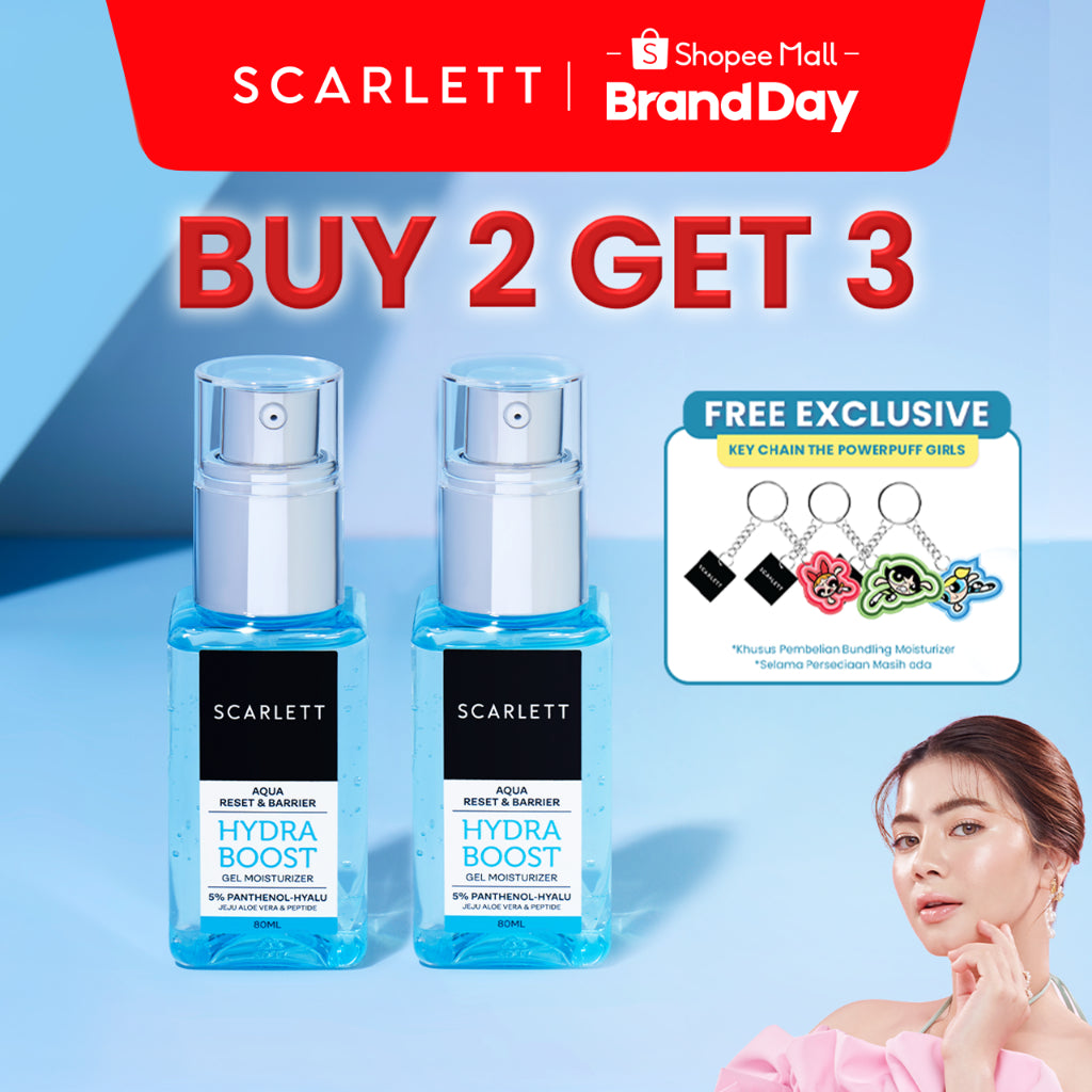 Scarlett Whitening Aqua Reset & Barrier Hydra Boost Gel Moisturizer 5% Panthenol-Hyalu - pelembab wajah untuk kulit kering, sensitifm dan iritasi ringan with D-Panthenol dan Hyaluronic Acid