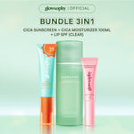 Glowshopy Bundle 3in1 Glow Ready Kit Lip SPF + Moisturizer 100ml + Sunscreen - Melindungi dari sinar UVB dan UVA, Menjaga bibir tetap lembap, lembut, dan sehat, Kilau natural untuk bibir lembut dan tampak sehat sepanjang hari