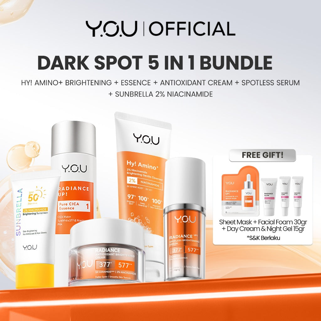 YOU 5in1 Paket Skincare Set 5pcs Radiance Glow, Radiance Up, Acneplus, Peeling Serum, Retinol,  Sunbrella