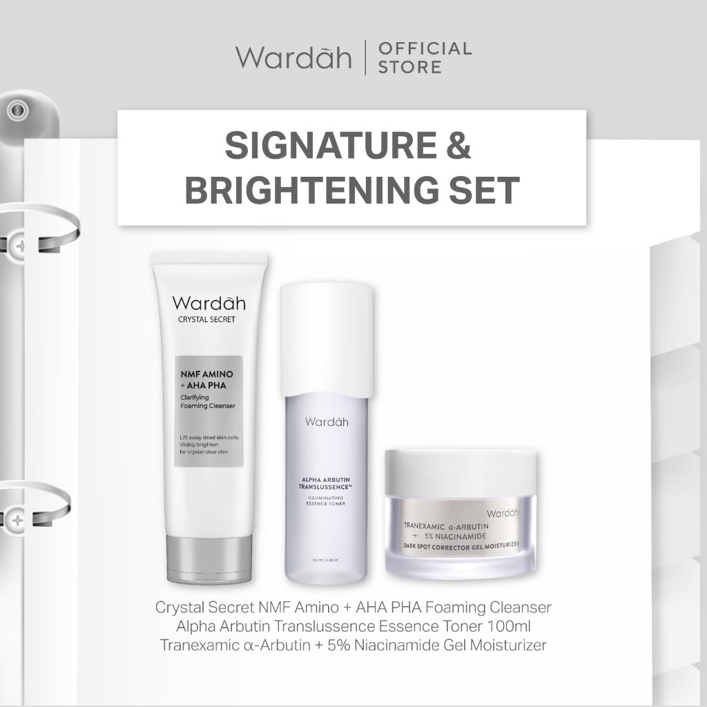 WARDAH Paket 3 Pcs [Gel Moisturizer, Face Wash, dan Serum/Toner] - Bright Radiant, Bright Glowing, Calm Acne, Hydrated Plump, Nature Daily, Renew You, Lightening, Nature Daily Cica Aloe - Skincare