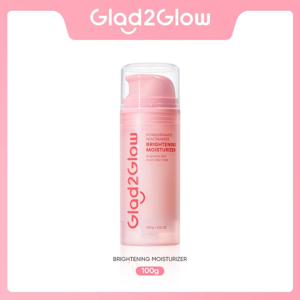 [Isi Besar Hemat]Glad2Glow Pomegranate Niacinamide Brightening Moisturizer 100g Mencerahkan Pemutih Kulit Gel Pelembab Bercahaya Krim Siang dan Malam Perawatan Kulit Ekstrak Delima Asam Lemak Asam Delima Pelembab Esensi Wajah Perawatan g2g official store