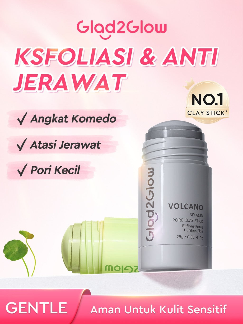 [DISKON 60%]Glad2Glow Clay Stick&Face Mask Complete Series-Pomegranate Brightening/Mugwort Salicylic Acid Acne/ Volcano 3D Acid Pore-masker Packs Masker Wajah Sheet Mask mask sleeping mask mugwort mask acne masker komedo g2glow official store