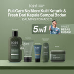 [KAHF BUNDLE 5IN1 PAKET BEBAS KUSAM : FULL CARE NO MORE KULIT KETARIK & FRESH DARI KEPALA SAMPAI BADAN] Paket Grooming (Pomade/Hair Powder + Face Wash + Sunscreen Moisturizer + Body Wash + Deodorant) - Suitable for Daily Use