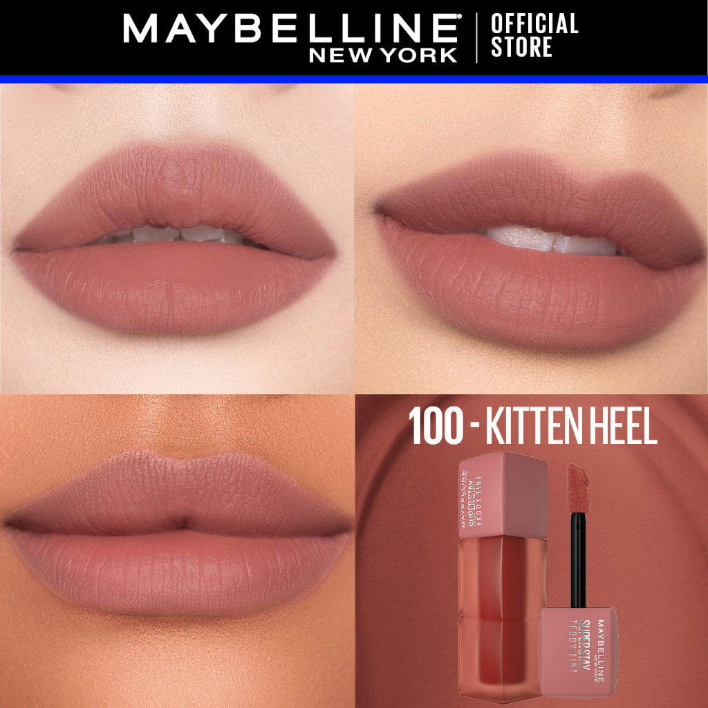 MAYBELLINE OFFICIAL Superstay Teddy Tint 5 mL - Teddy Soft Matte Tahan 12 Jam Lipstick Lipcream Lipstik Perfect Lip Tint