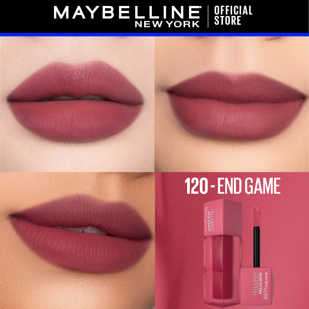 MAYBELLINE OFFICIAL Superstay Teddy Tint 5 mL - Teddy Soft Matte Tahan 12 Jam Lipstick Lipcream Lipstik Perfect Lip Tint