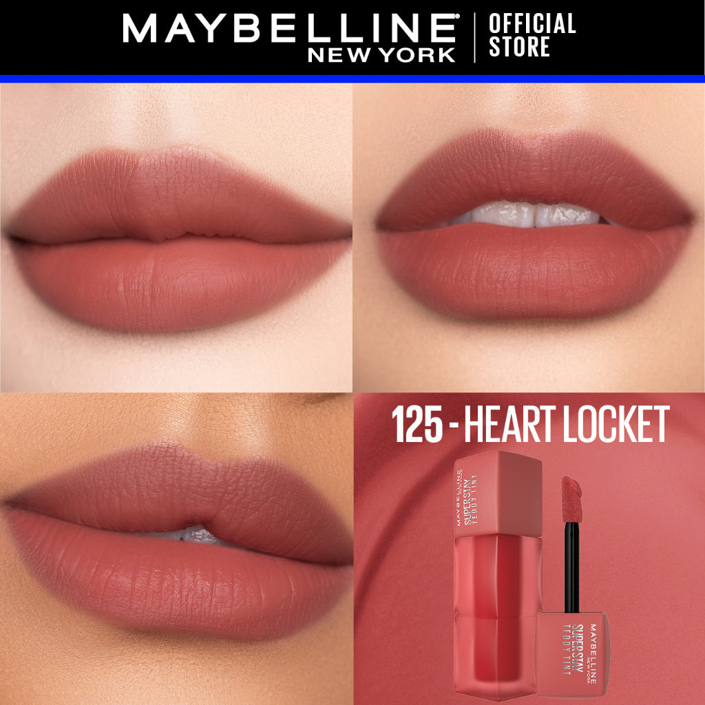 MAYBELLINE OFFICIAL Superstay Teddy Tint 5 mL - Teddy Soft Matte Tahan 12 Jam Lipstick Lipcream Lipstik Perfect Lip Tint