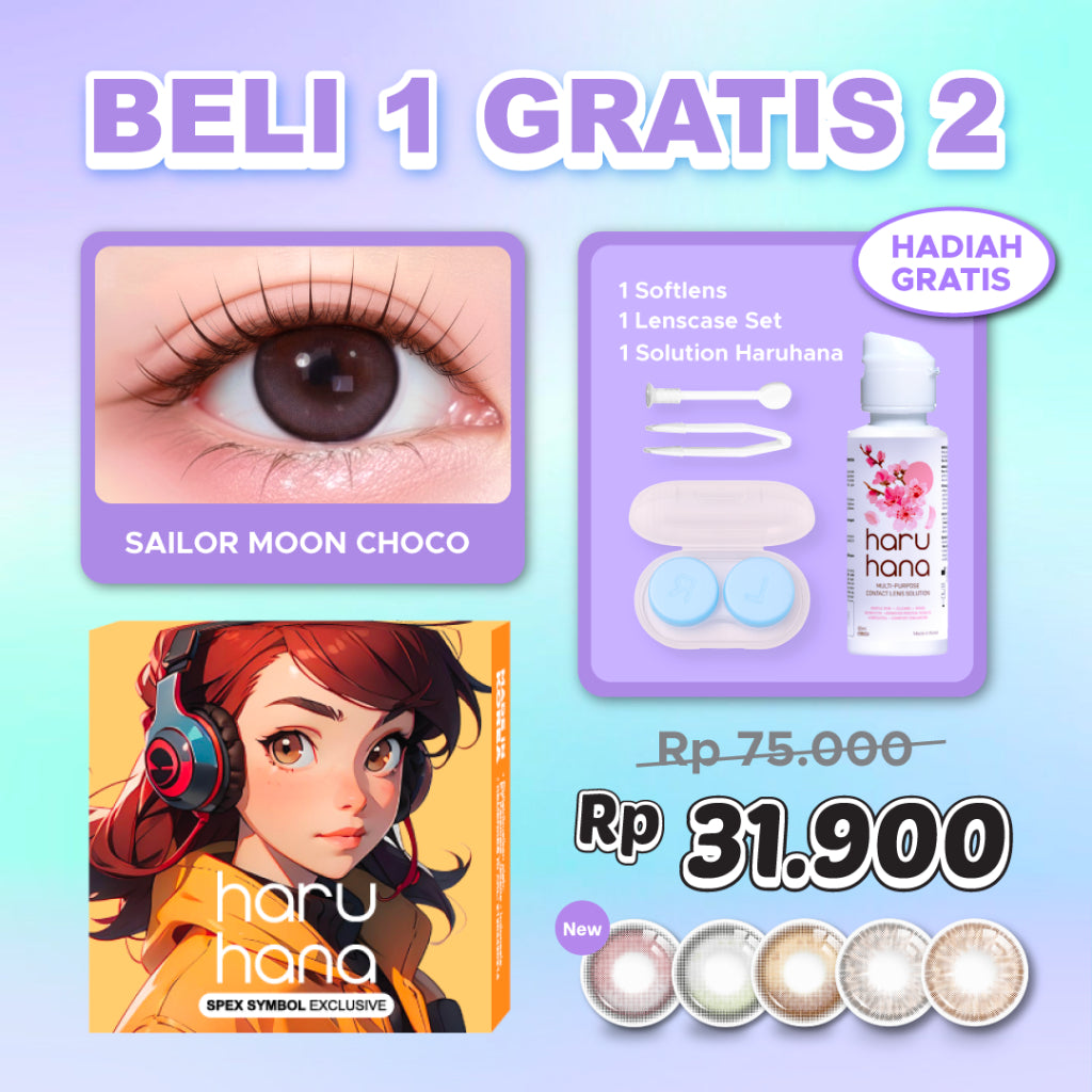 BELI 1 DAPAT 2 Softlens Spex Symbol HARUHANA Paket Pemula Softlens Natural dan Soflens Gradasi